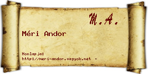 Méri Andor névjegykártya